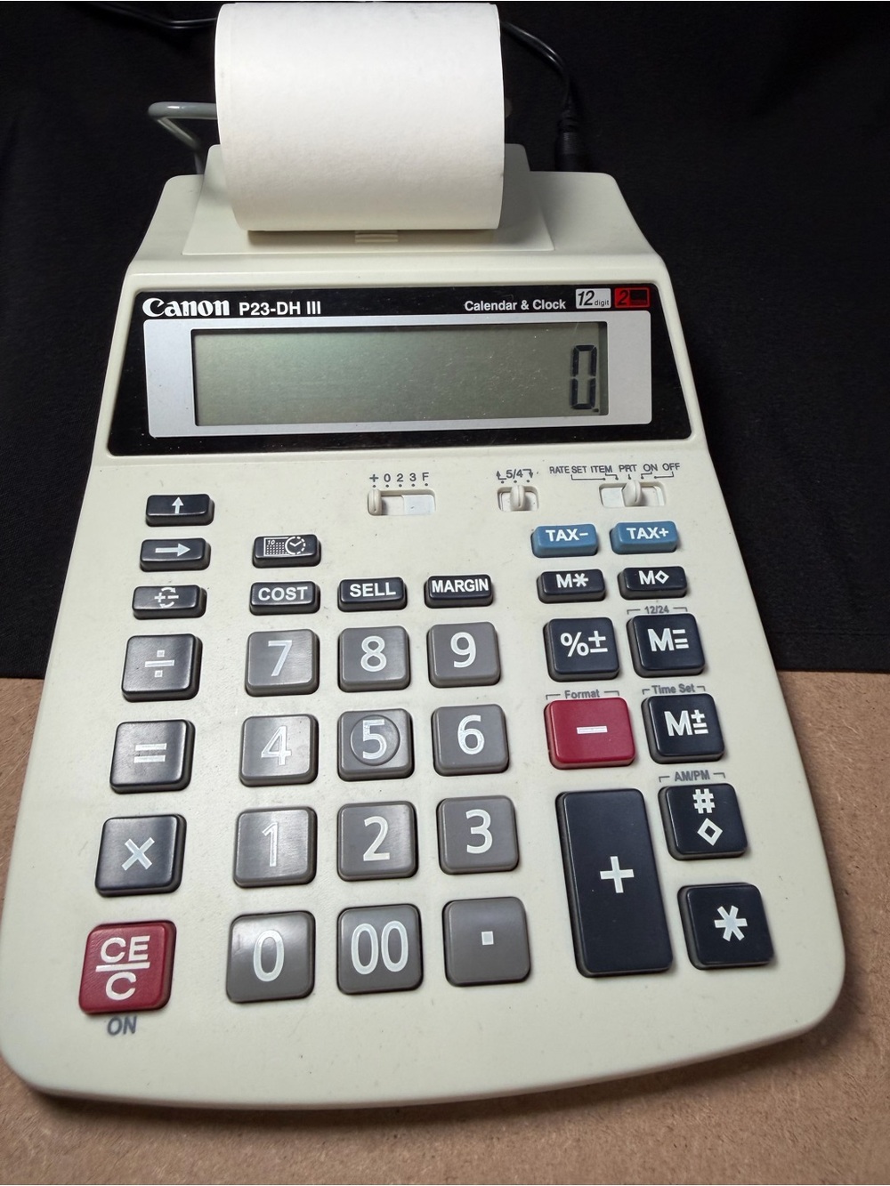 Canon P23-DH III Printing Calculator 12 Digit Desktop 2 Rolls Paper Tested Works